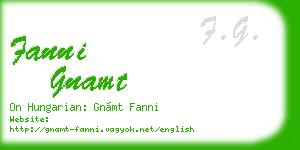 fanni gnamt business card